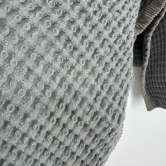 Mod-o-doc Waffle Knit Open Front Cardigan Pockets 100% Cotton Gray Women’s Large - Picture 9 of 9